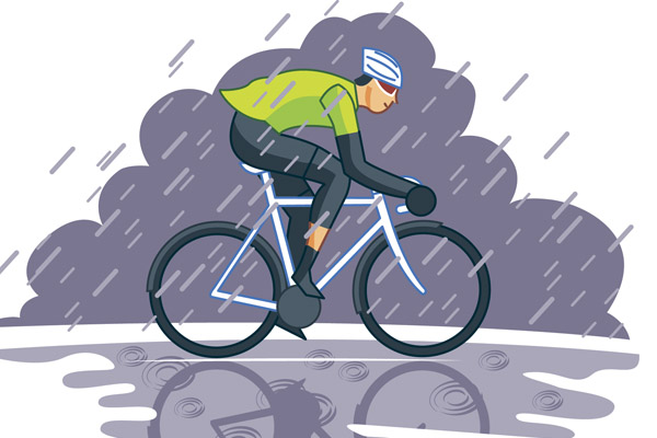 велоспорт в дождь